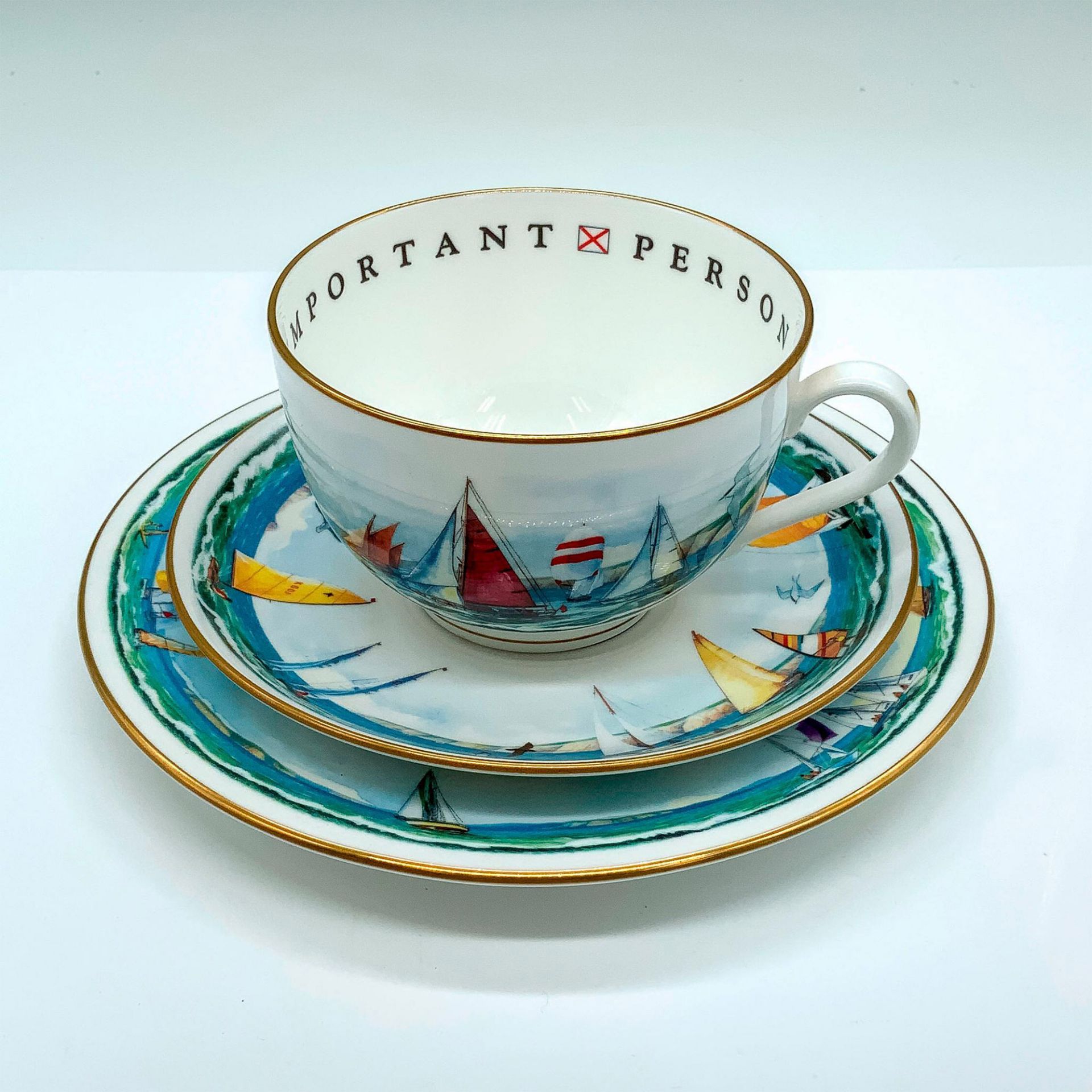 Royal Worcester Nautical Collection Coffee Cup Trio