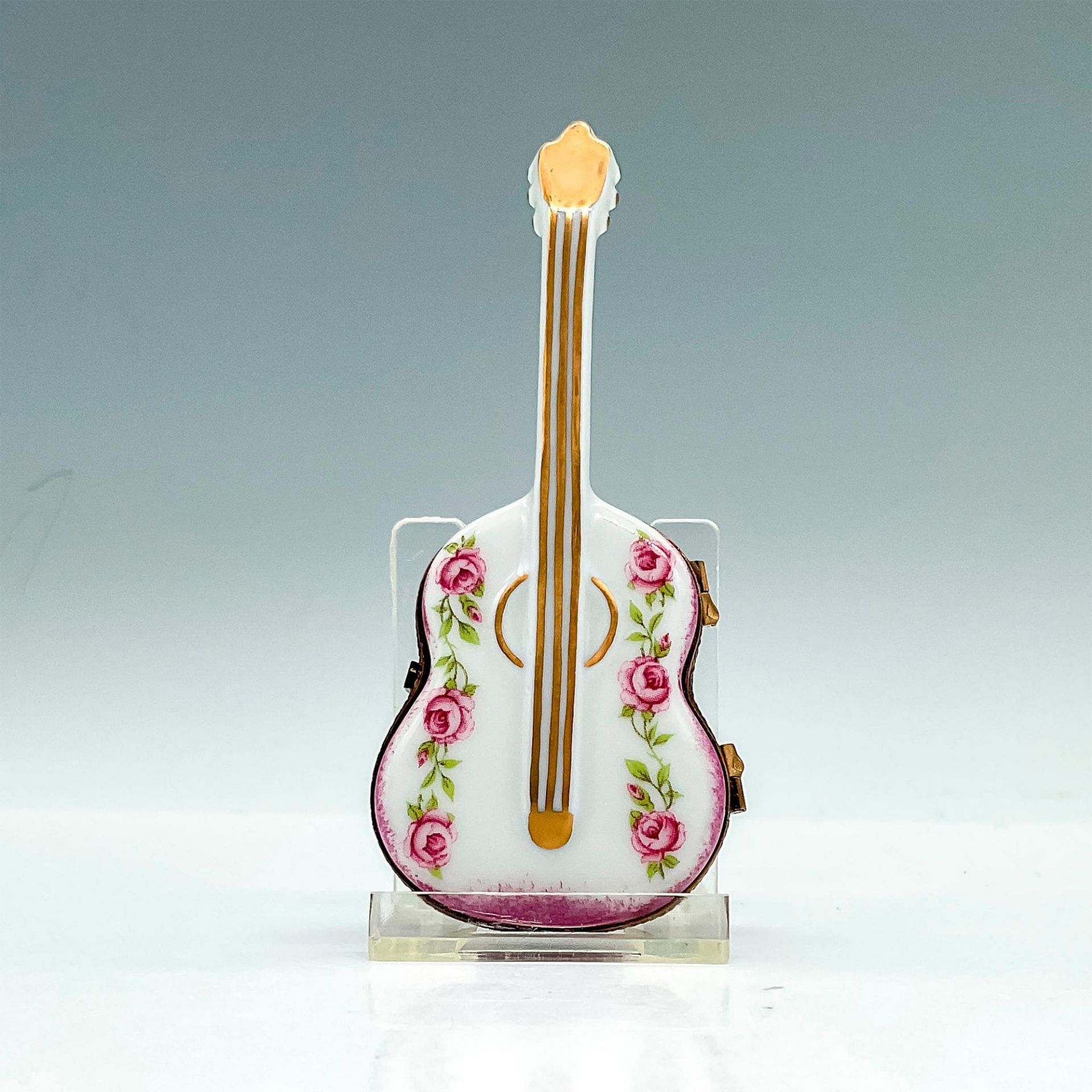 Limoges Hand Painted Porcelain Charm Box, Guitar