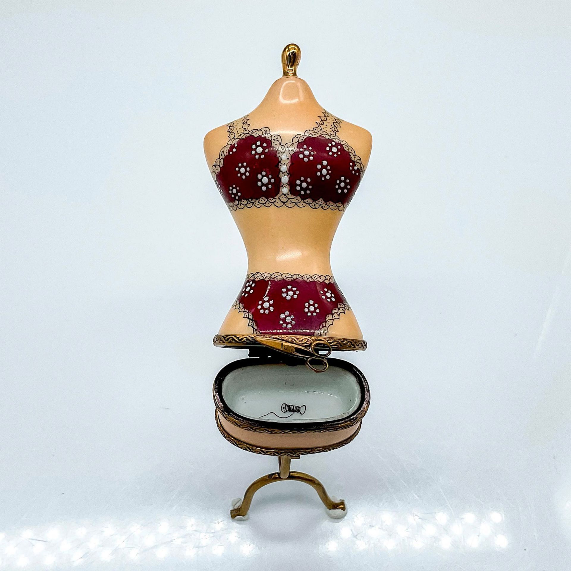 Sinclair Limoges Porcelain Sewing Dress Form Box - Bild 3 aus 4