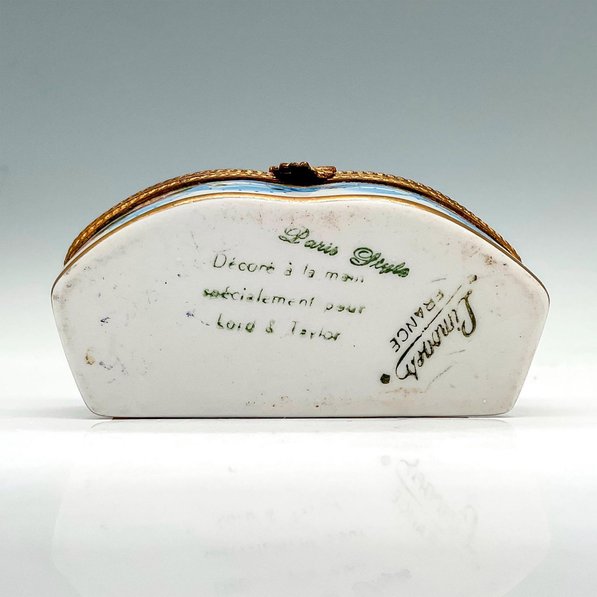 Limoges Hand Painted Porcelain Charm Box, Pansies - Bild 4 aus 4