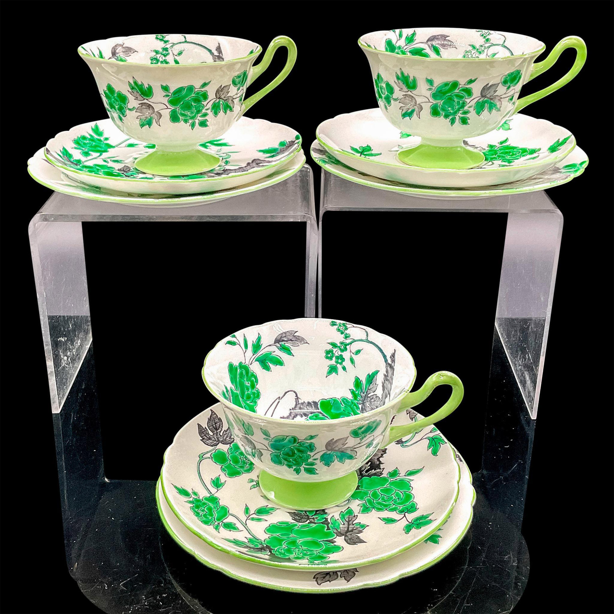 9pc Shelley England Tea Set Trios, Ovington