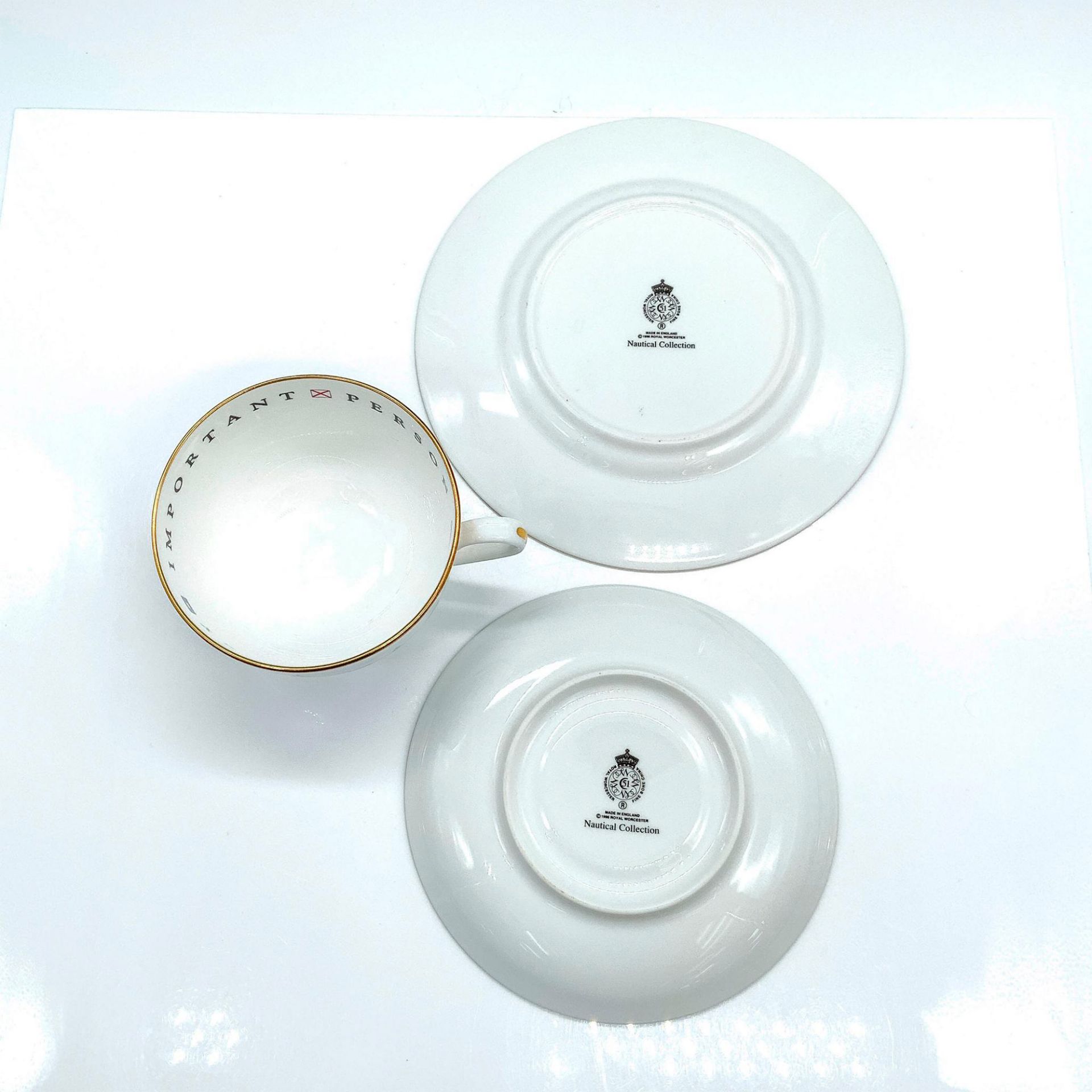 Royal Worcester Nautical Collection Coffee Cup Trio - Image 3 of 3