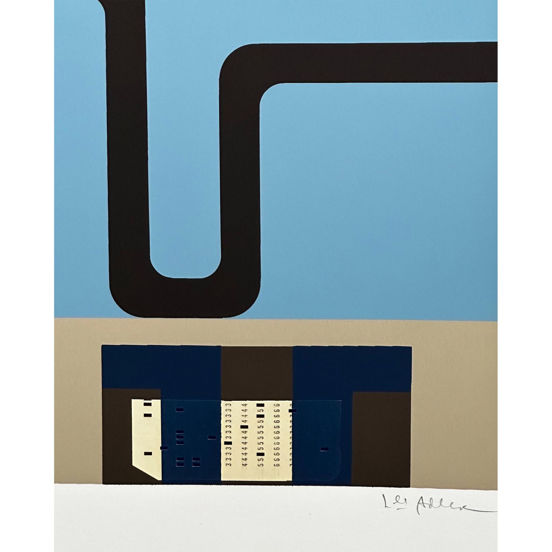 Lee Adler (American 1934) Screenprint with hand collage paper, Modern Collage 1, signed - Image 5 of 5