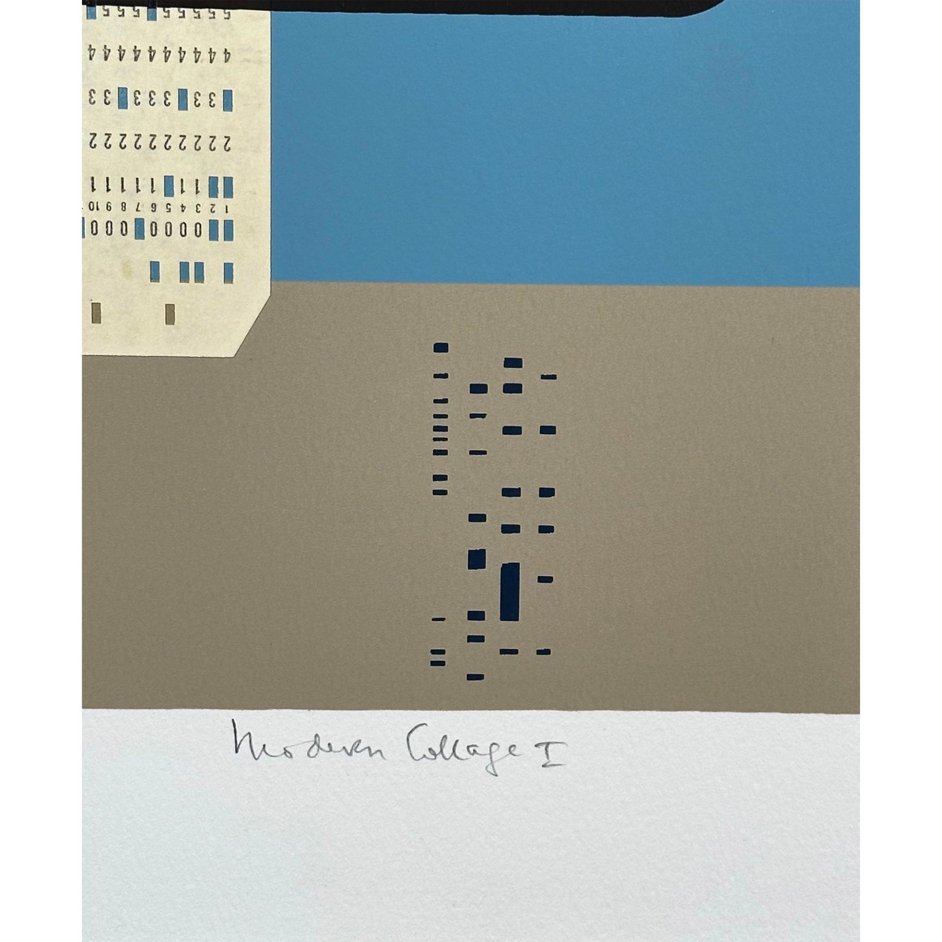 Lee Adler (American 1934) Screenprint with hand collage paper, Modern Collage 1, signed - Image 4 of 5