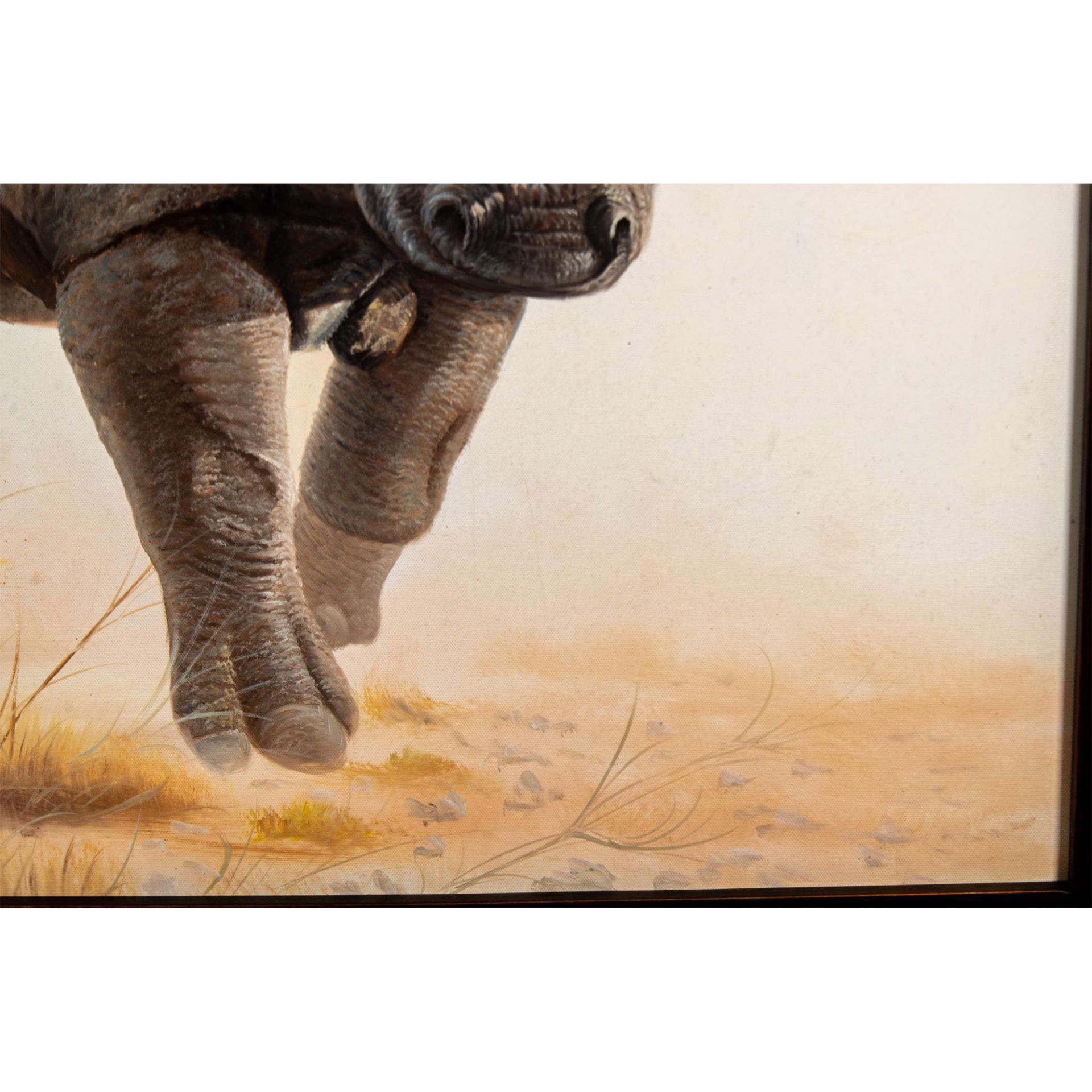 Oil Painting on Canvas, Rhinoceros - Image 4 of 7