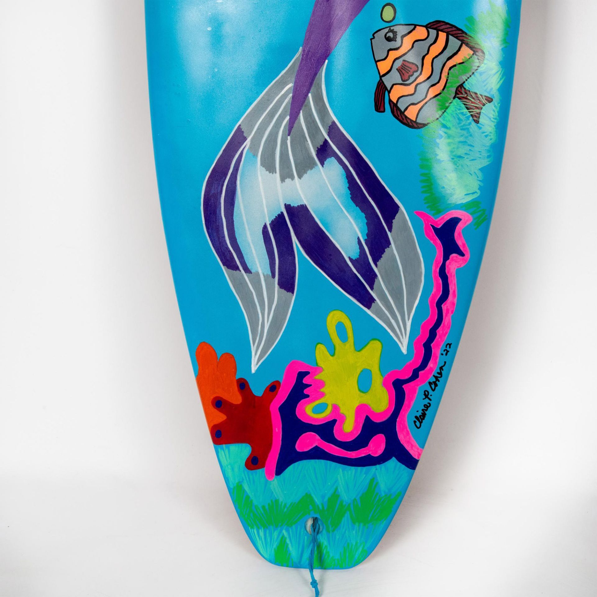 Claire Cohen (American b. 1958) Acrylic on Surfboard, Signed - Image 4 of 8