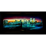 New York City Skyline Lighted Print, Twin Towers