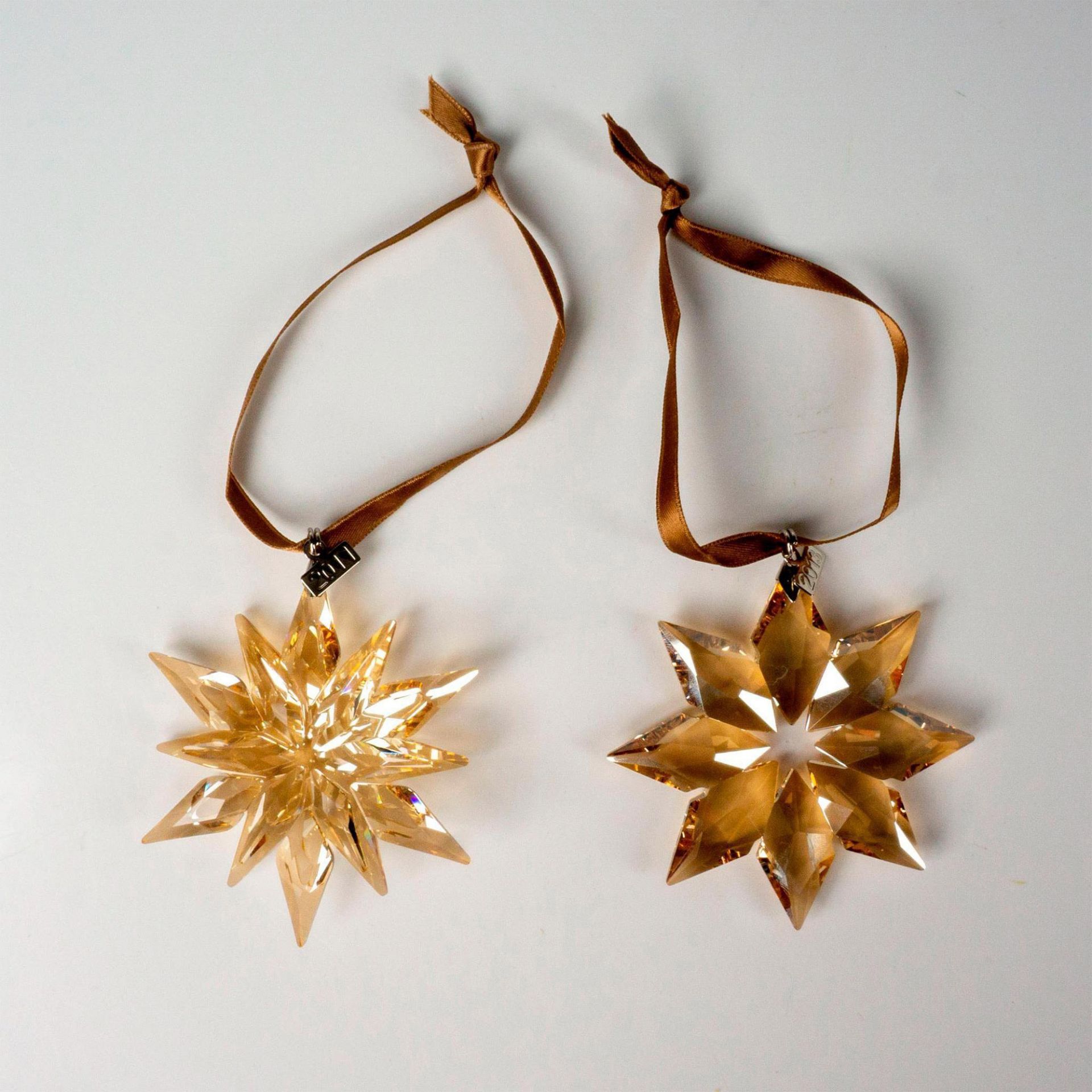 2pc Swarovski Crystal Christmas Ornaments