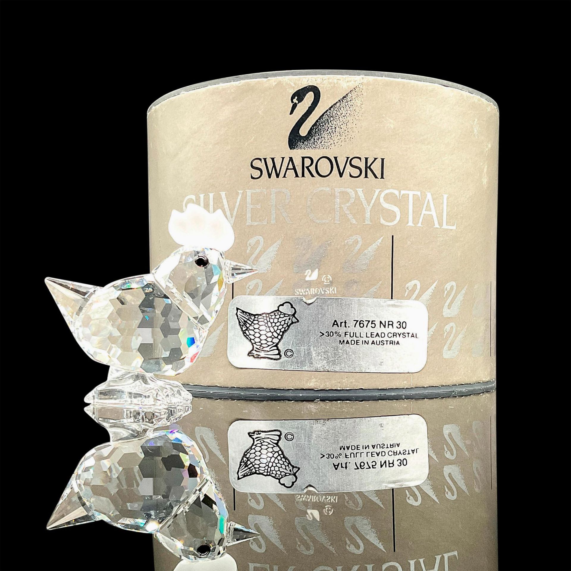 Swarovski Silver Crystal Miniature Figurine, Hen - Image 2 of 4