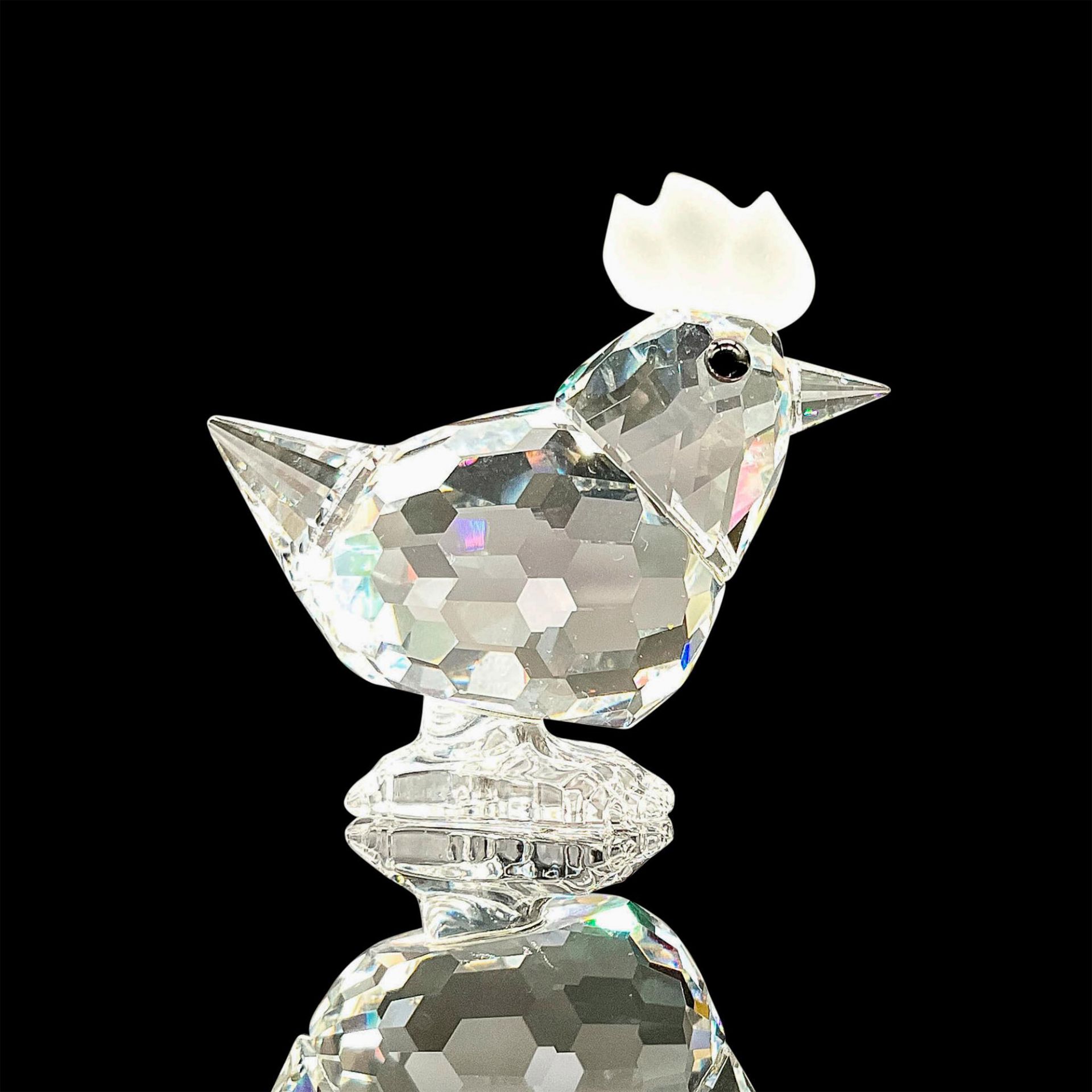 Swarovski Silver Crystal Miniature Figurine, Hen
