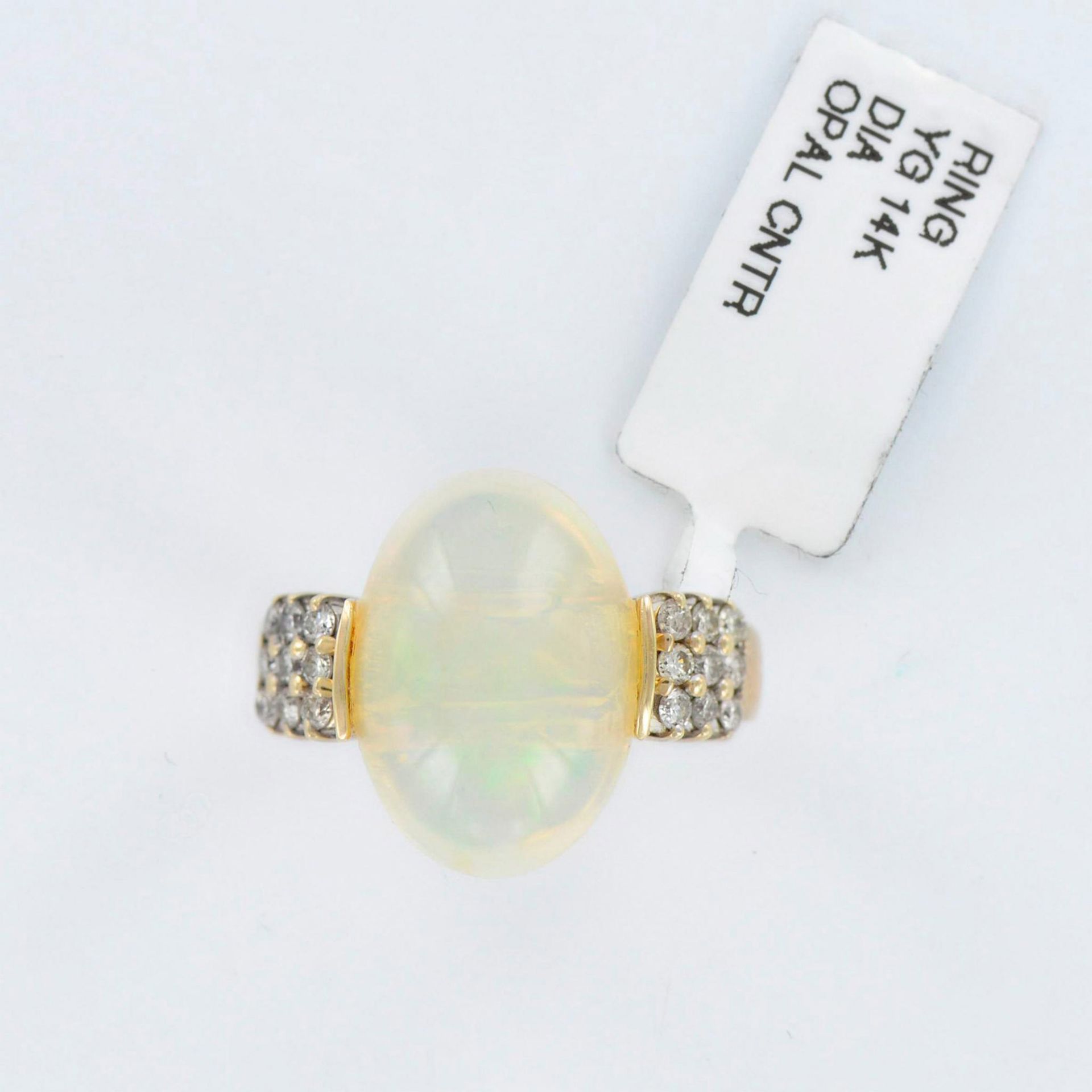 Gorgeous Opal and Diamonds 14K Yellow Gold Cocktail Ring - Bild 2 aus 6