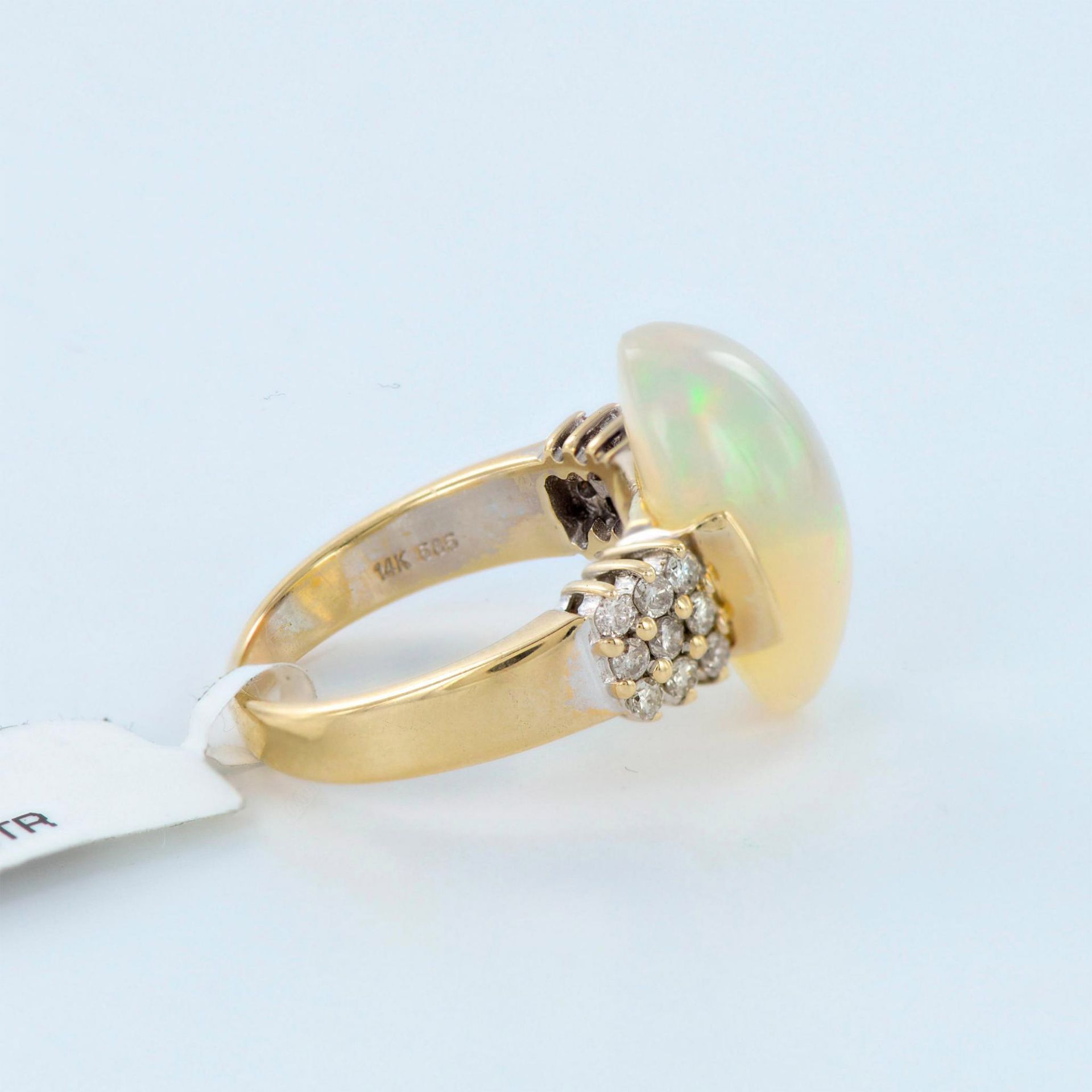 Gorgeous Opal and Diamonds 14K Yellow Gold Cocktail Ring - Bild 5 aus 6