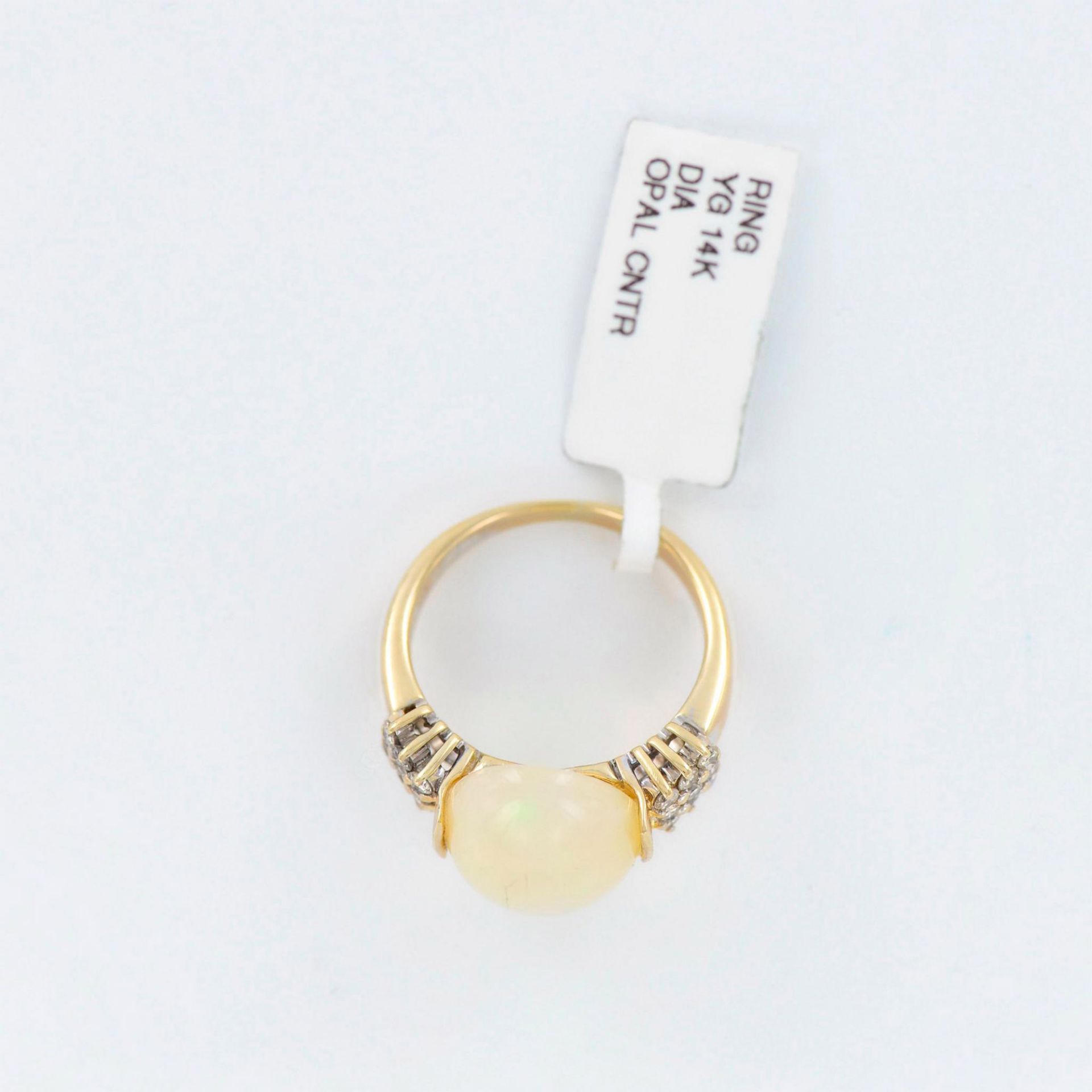 Gorgeous Opal and Diamonds 14K Yellow Gold Cocktail Ring - Bild 4 aus 6