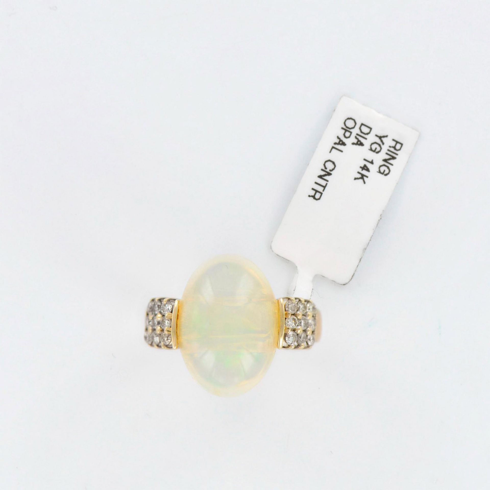 Gorgeous Opal and Diamonds 14K Yellow Gold Cocktail Ring - Bild 3 aus 6