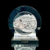 Lalique Crystal 1992 Winter Olympic Sculpture with Base