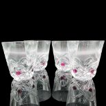4pc Lalique Crystal Whisky Tumbler, Floride