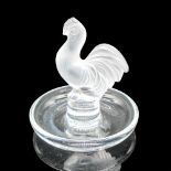 Lalique Crystal Rooster Ring Tray