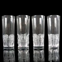 4pc Lalique Highball Glasses, Khepri