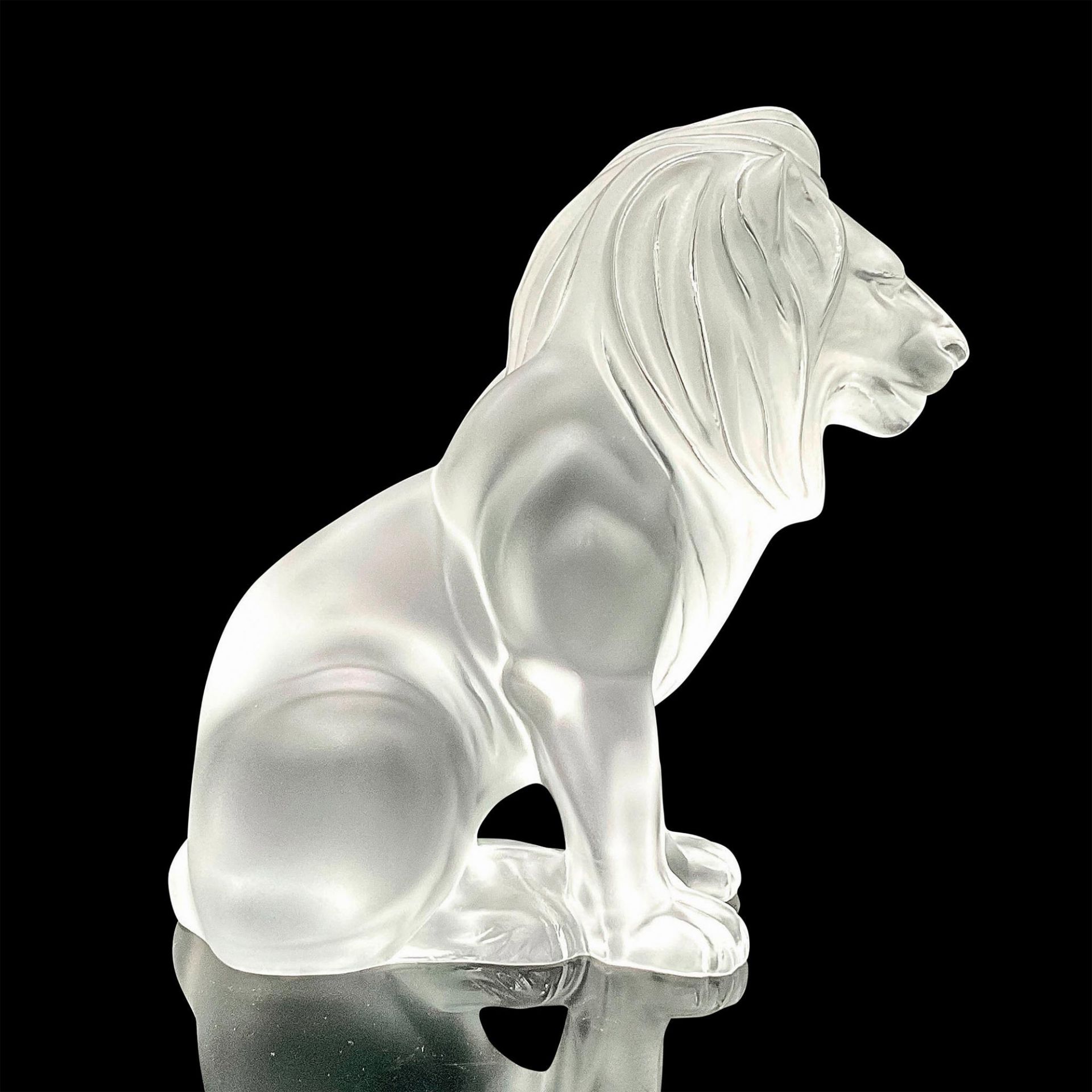 Lalique Satin Crystal Lion Sculpture, Bamara - Bild 2 aus 3