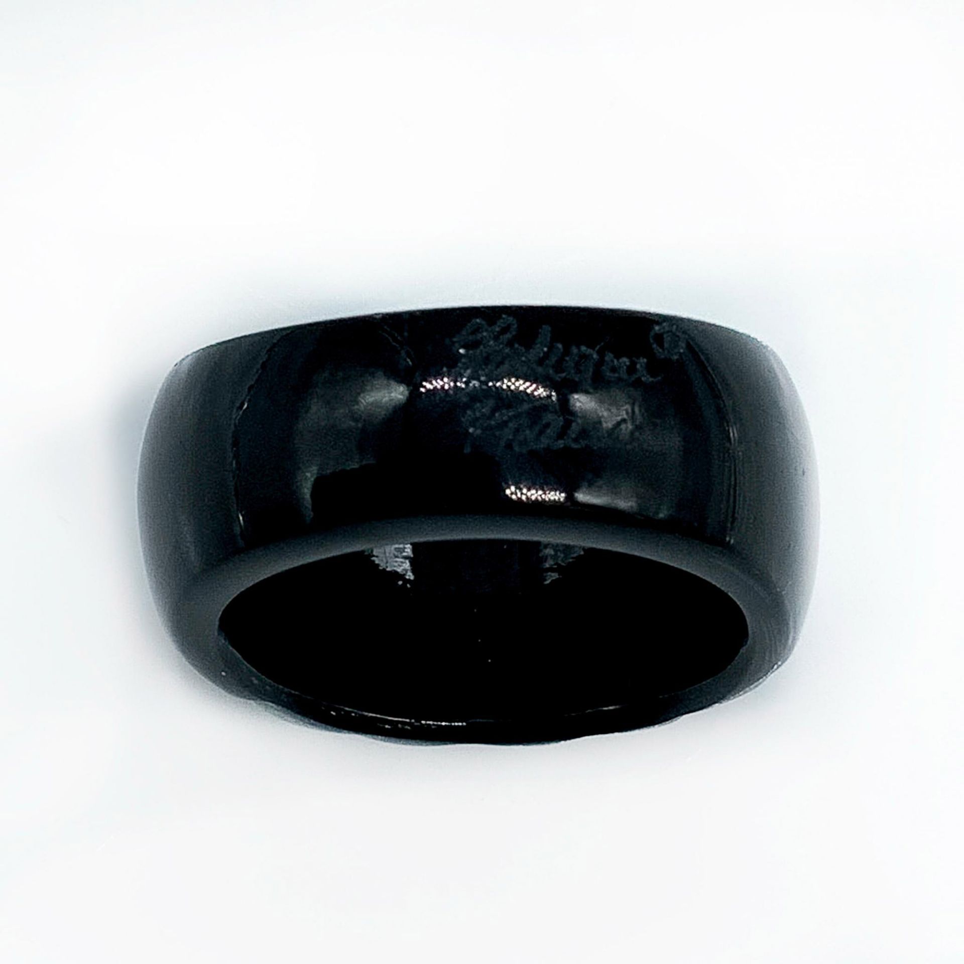 Lalique Black Carved Glass Ring - Image 7 of 8