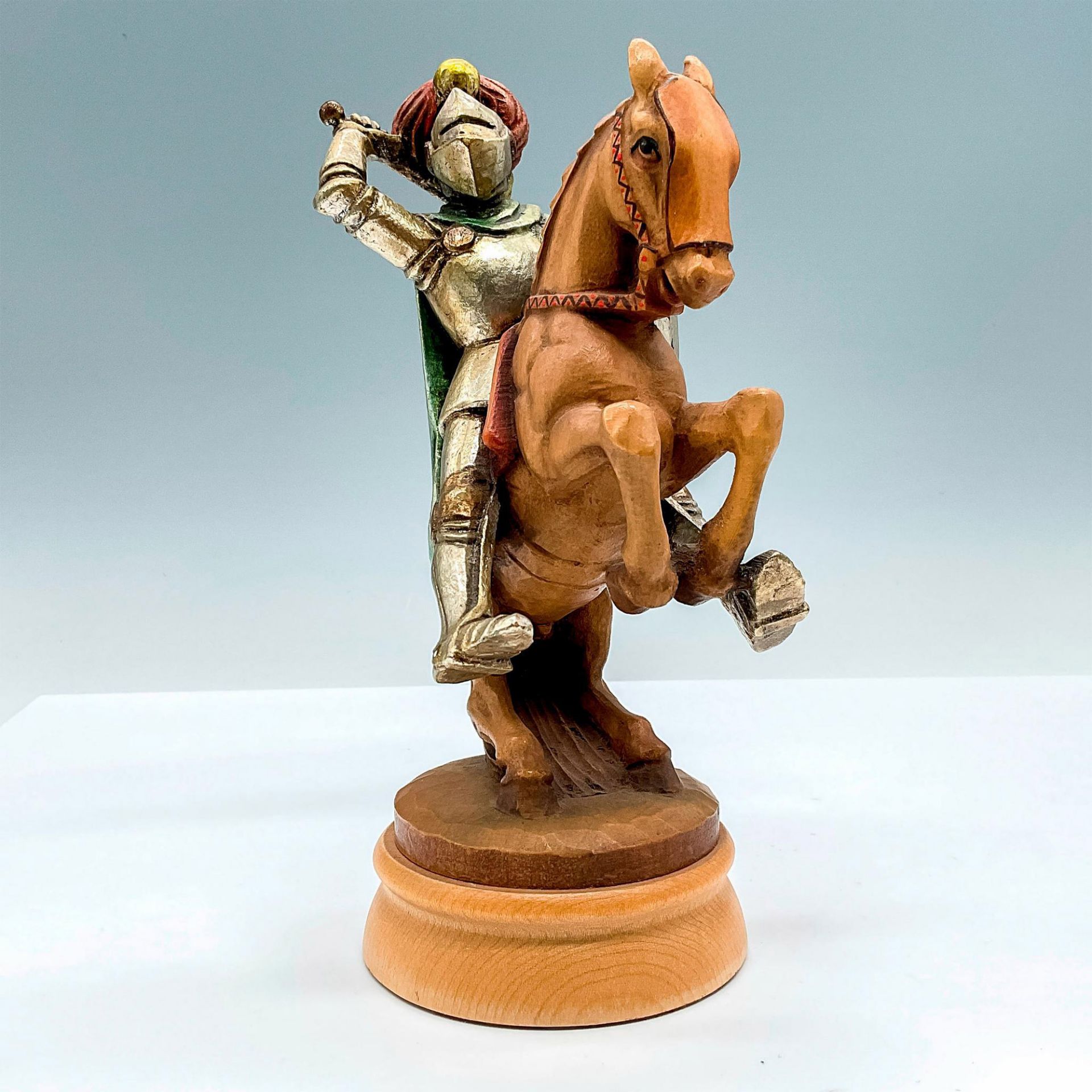 Wood Carved Figurine, Knight on Horse