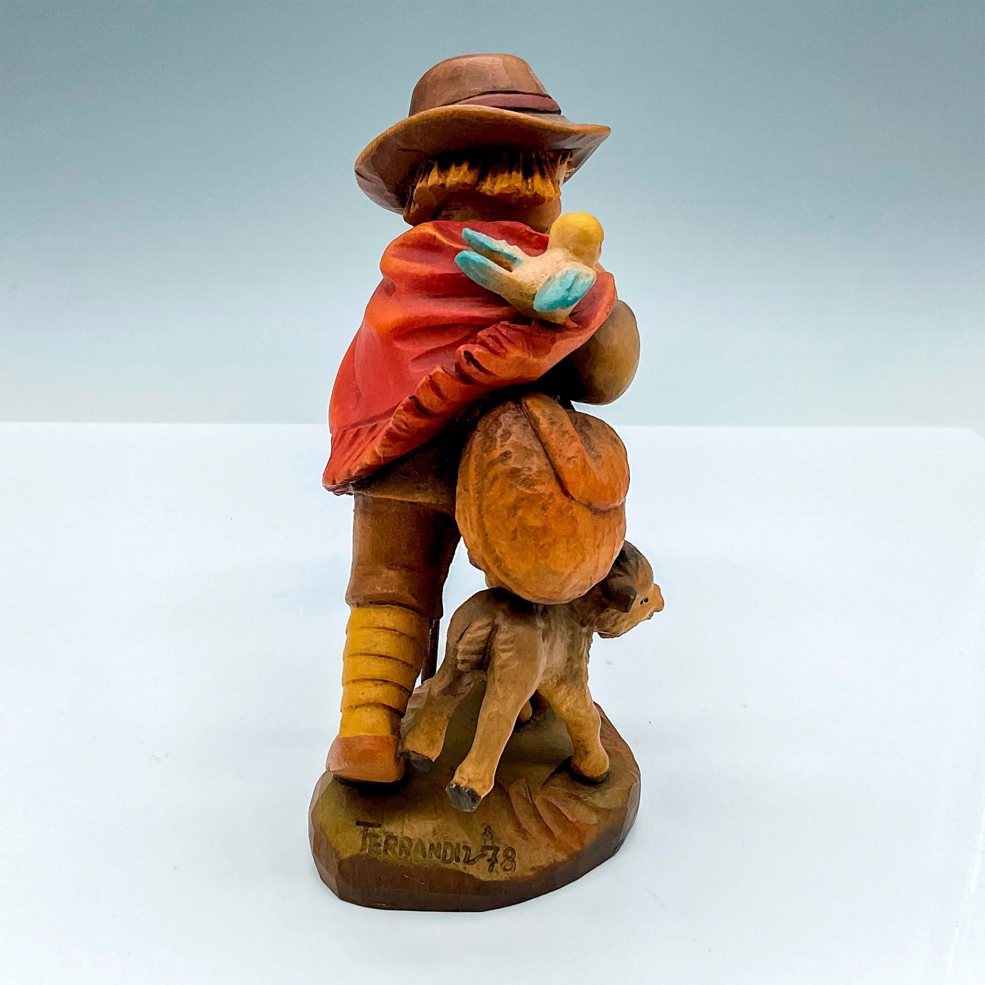 Anri Italy Wood Carved Figurine, Spreading The Word - Image 2 of 3