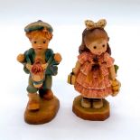 Pair of ANRI Sarah Kay Wooden Figurines