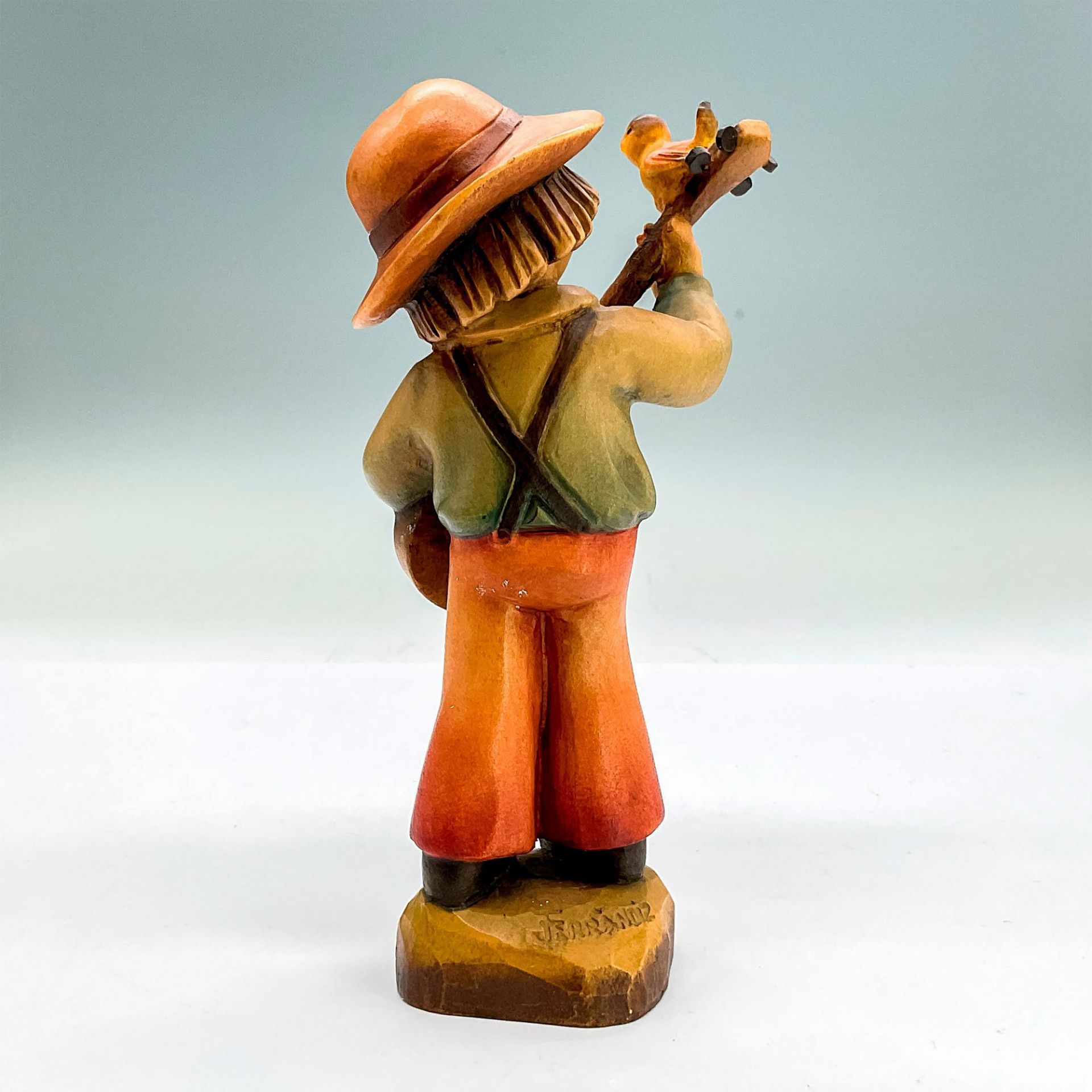 Anri Italy Wood Carved Figurine, Mandolin Player - Image 2 of 3