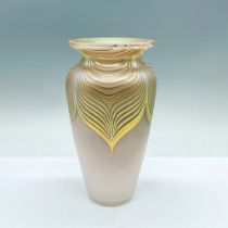 Stuart Abelman Glass Iridescent Vase, Signed