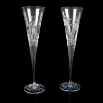 Pair of Waterford Crystal Flute Glasses, Winter Wishes