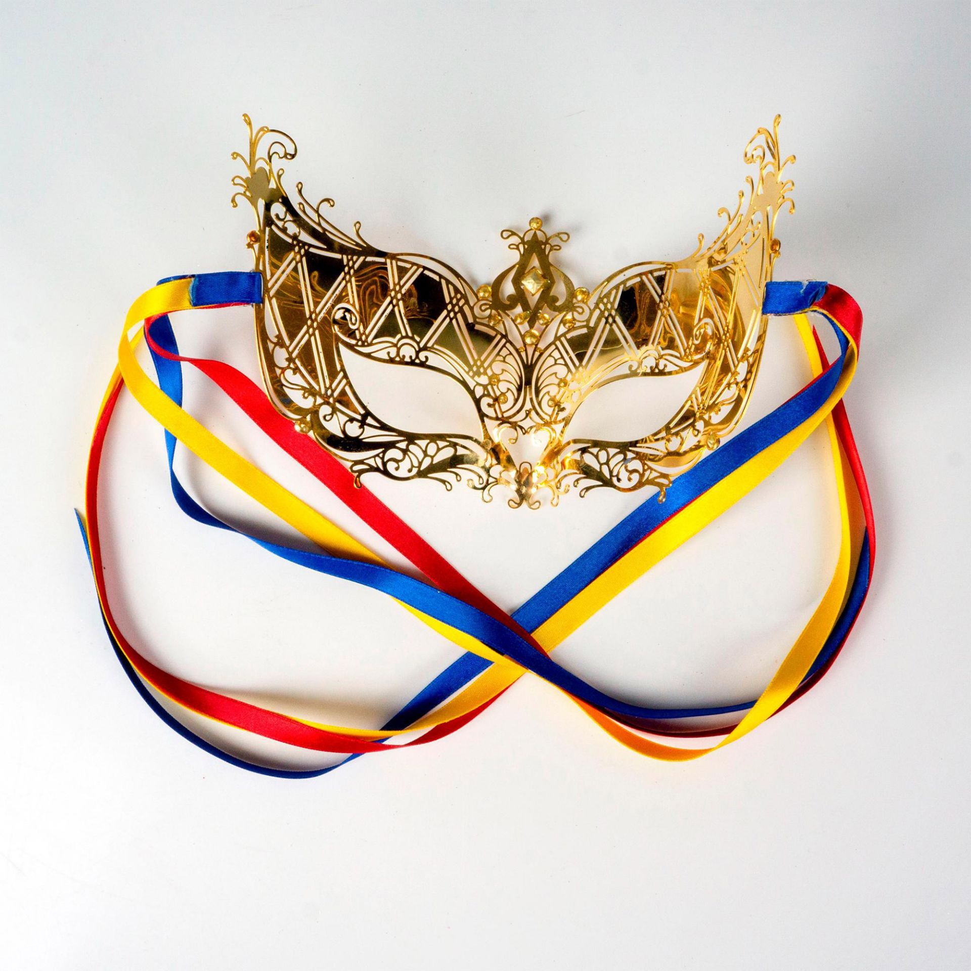 Authentic Venetian Mask, Gold Subarus with Strass - Bild 2 aus 2