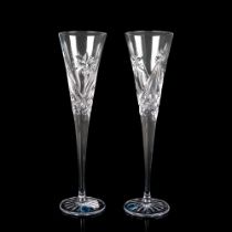 Pair of Waterford Crystal Flute Glasses, Winter Wishes