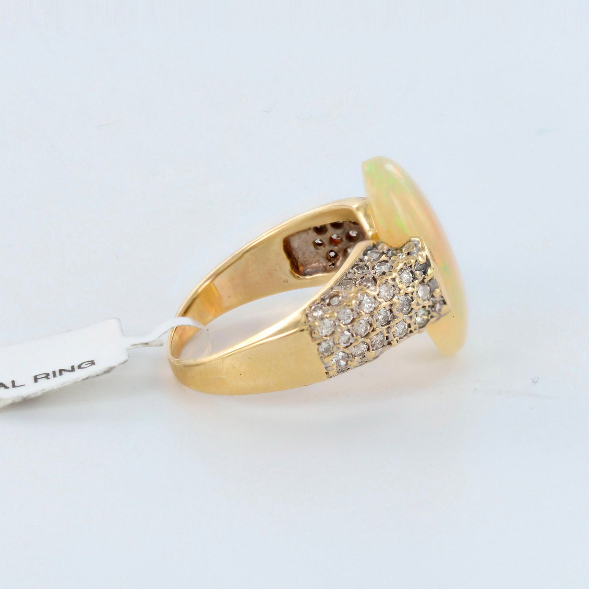 Gorgeous Opal and Diamonds 14K Yellow Gold Cocktail Ring - Bild 6 aus 6