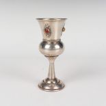 Sterling Silver Kiddush Cup with Semi-Precious Stones