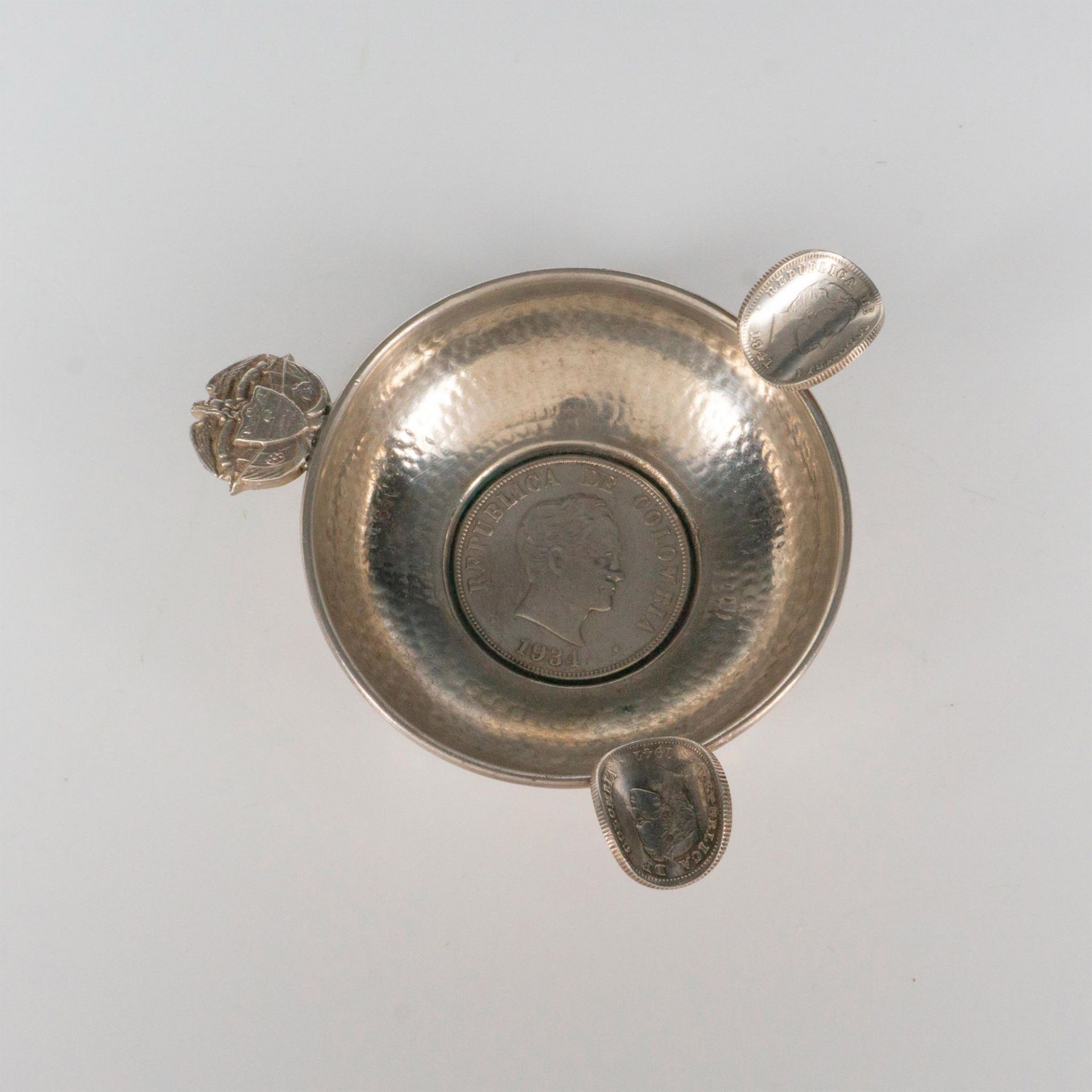 Antique Colombian Coin Silver Ashtray - Image 2 of 3