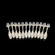 12pc Sterling Silver Oyster Forks, Daniel Low & Co.