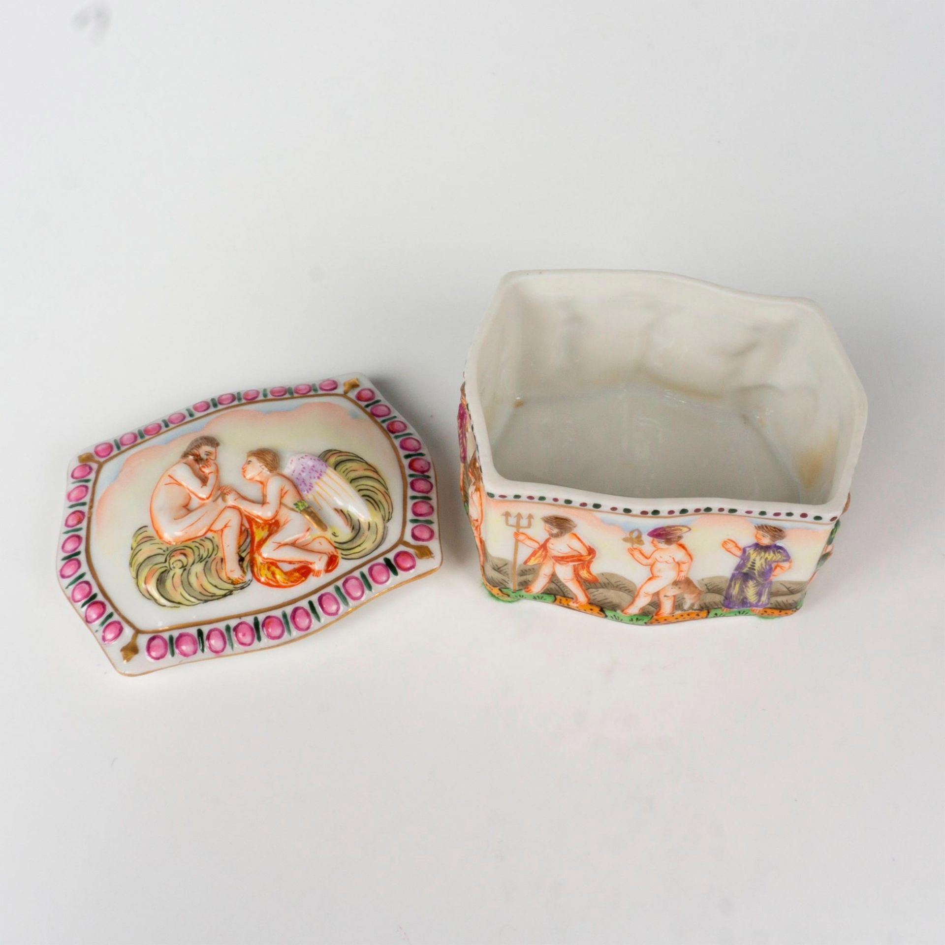 Capodimonte Porcelain Lidded Trinket Box - Image 3 of 8