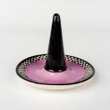 Art Deco Ring Holder, Purple, Black and Checker Design