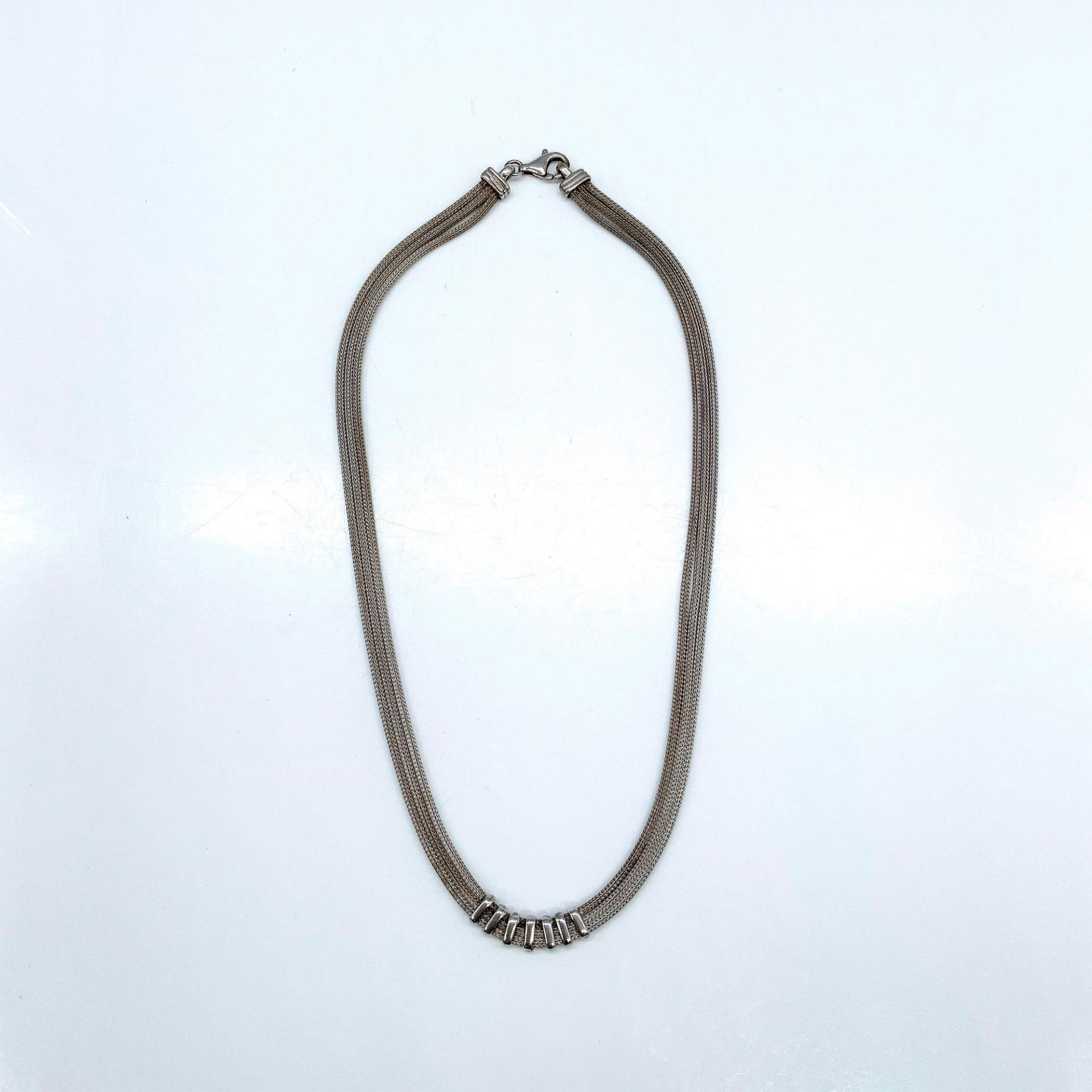 Minimalistic Three-Strand Sterling Silver Cord Chain Necklace - Bild 2 aus 2