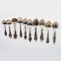 10pc Sterling Silver Native American Collector's Spoons