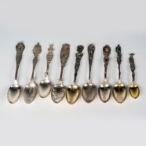 9pc Sterling Silver Collector's Spoons