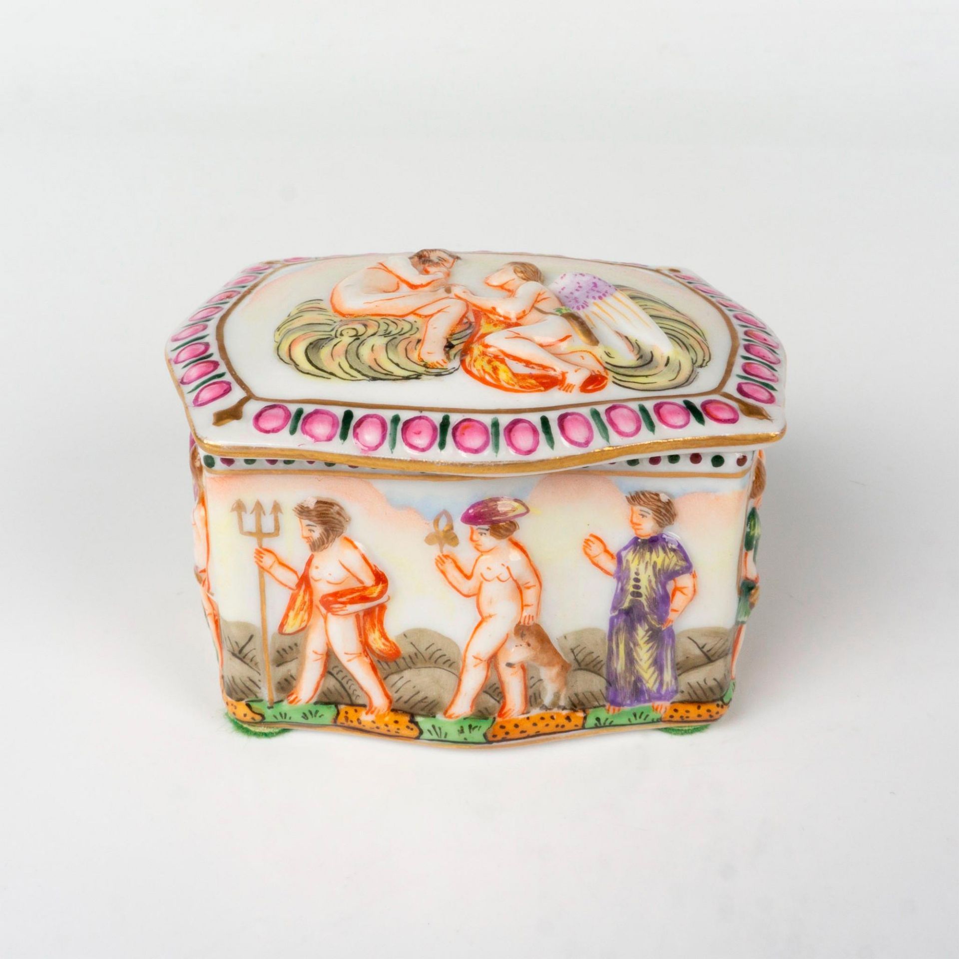 Capodimonte Porcelain Lidded Trinket Box
