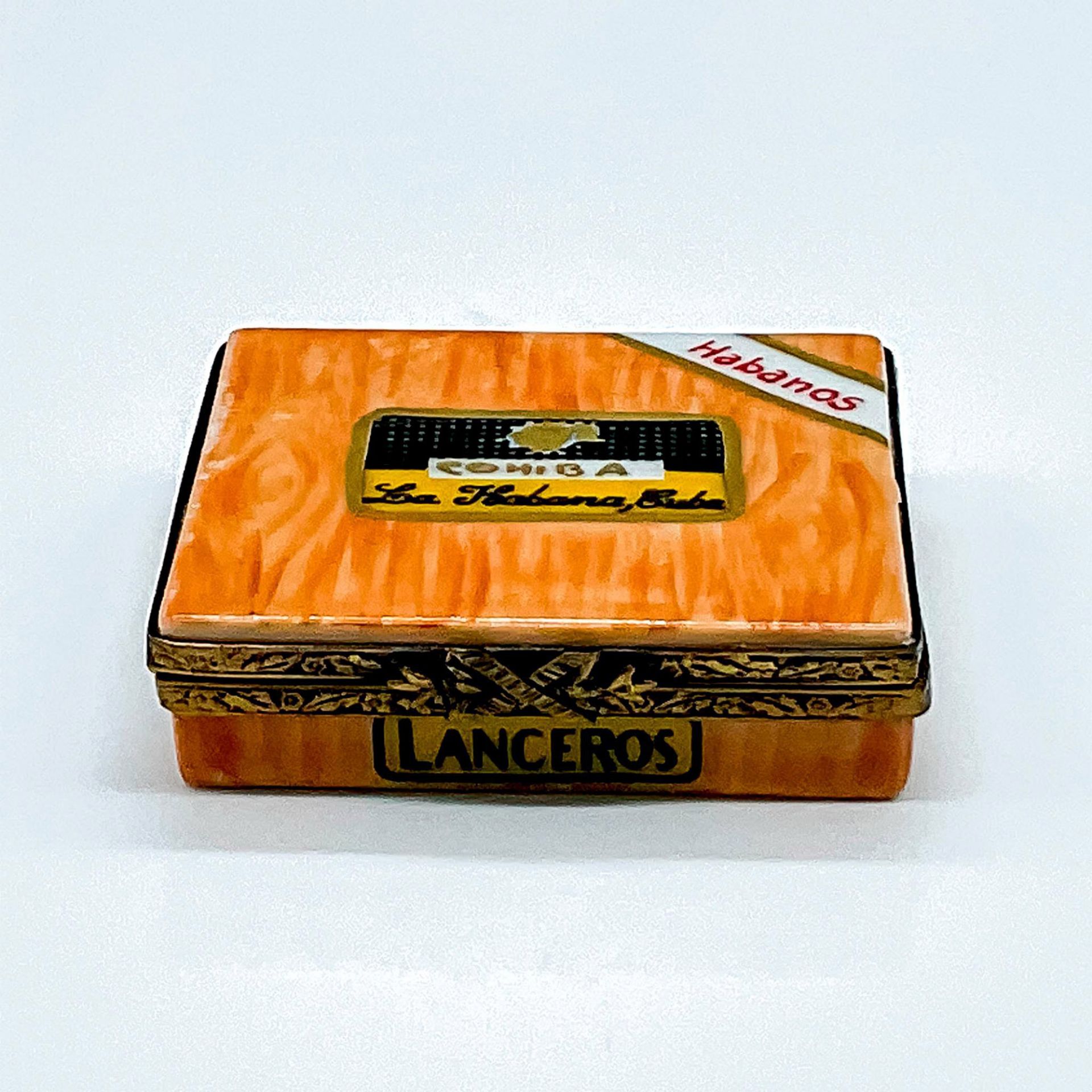 Limoges Porcelain Decorative Box, Cohiba Habanos