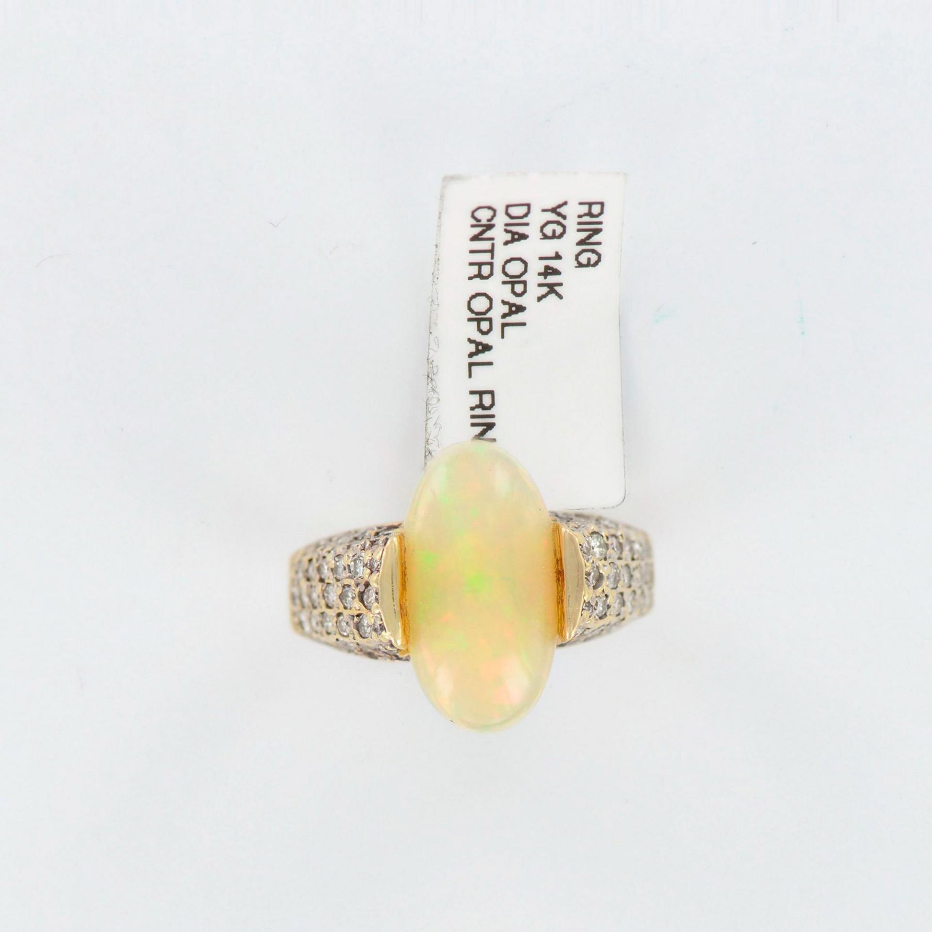 Gorgeous Opal and Diamonds 14K Yellow Gold Cocktail Ring - Bild 2 aus 6