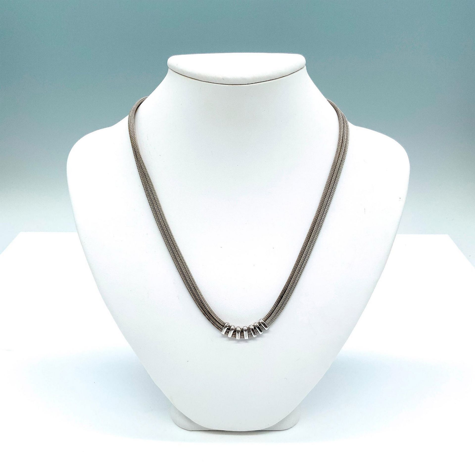 Minimalistic Three-Strand Sterling Silver Cord Chain Necklace