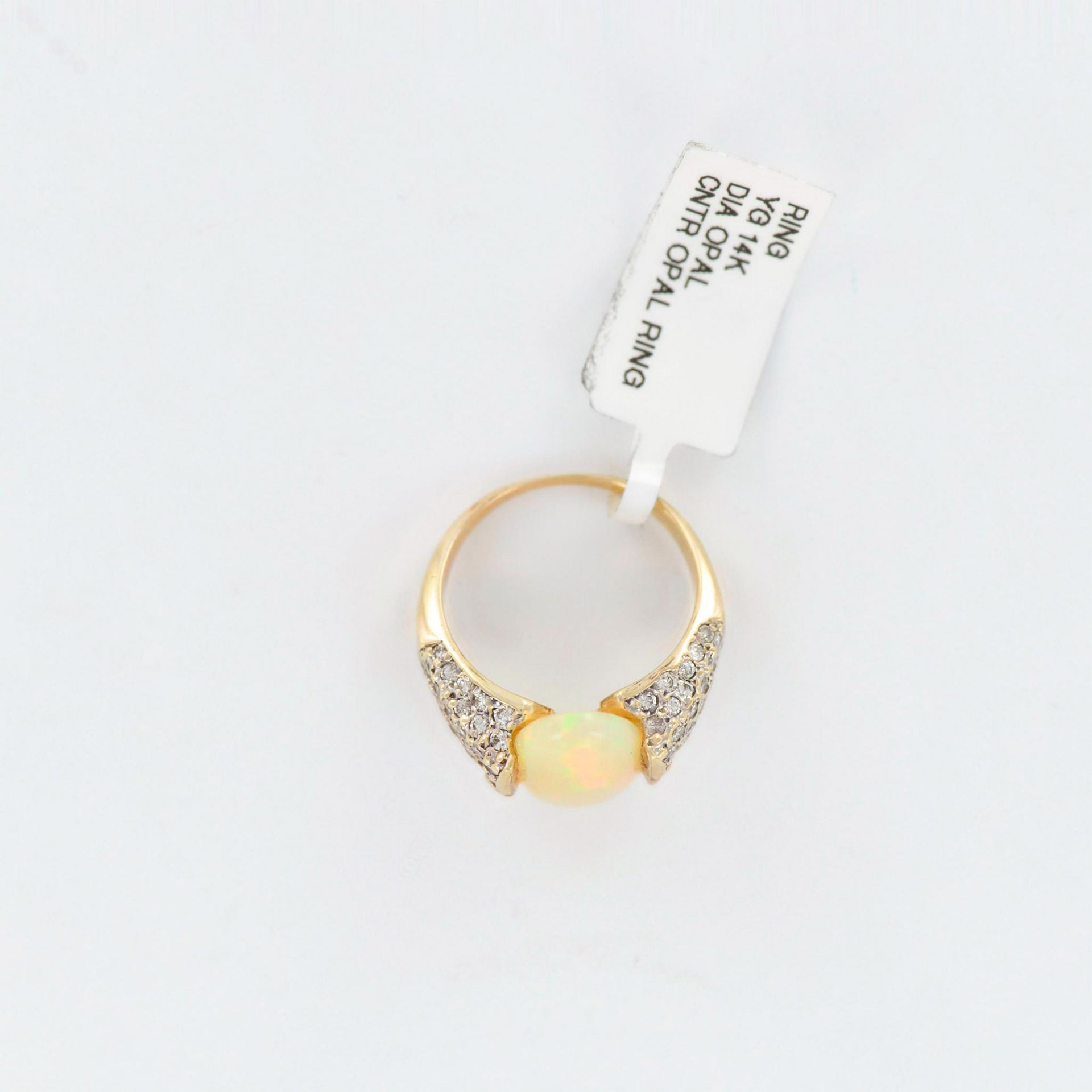 Gorgeous Opal and Diamonds 14K Yellow Gold Cocktail Ring - Bild 4 aus 6