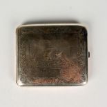 Silver Cigarette Case Engraved Egyptian Mosque