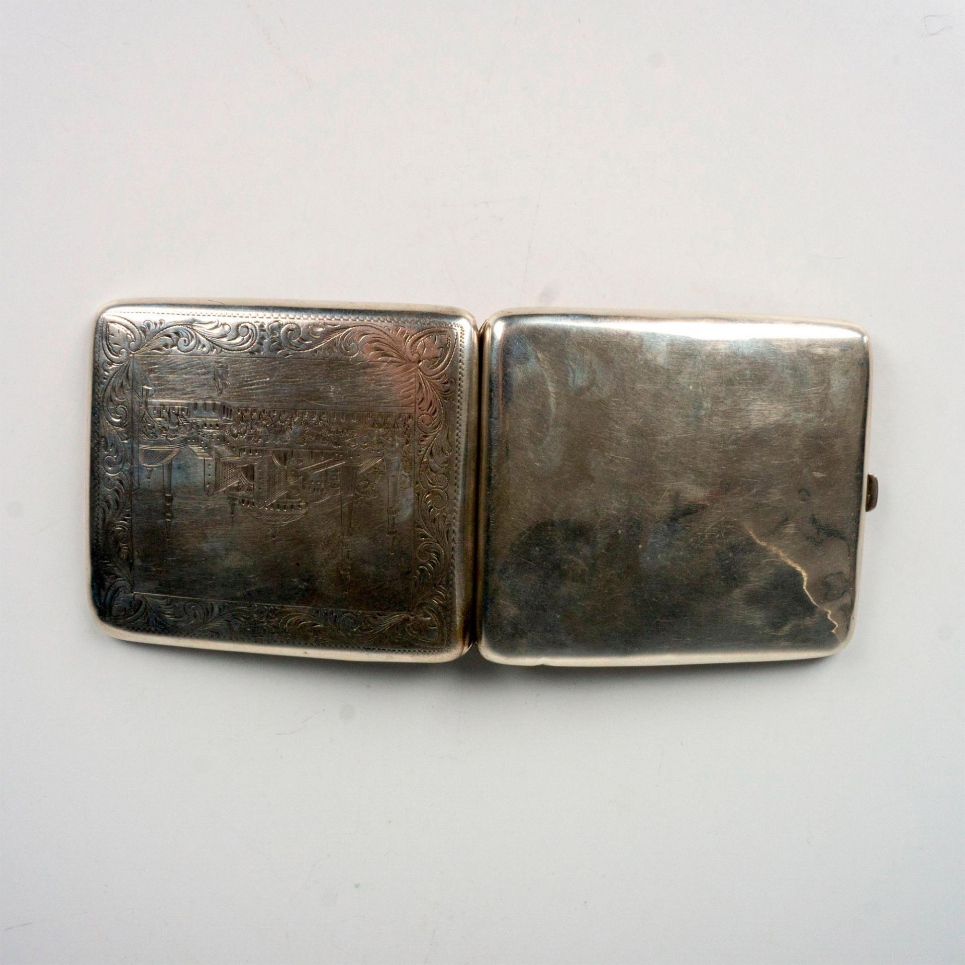 Silver Cigarette Case Engraved Egyptian Mosque - Image 3 of 3