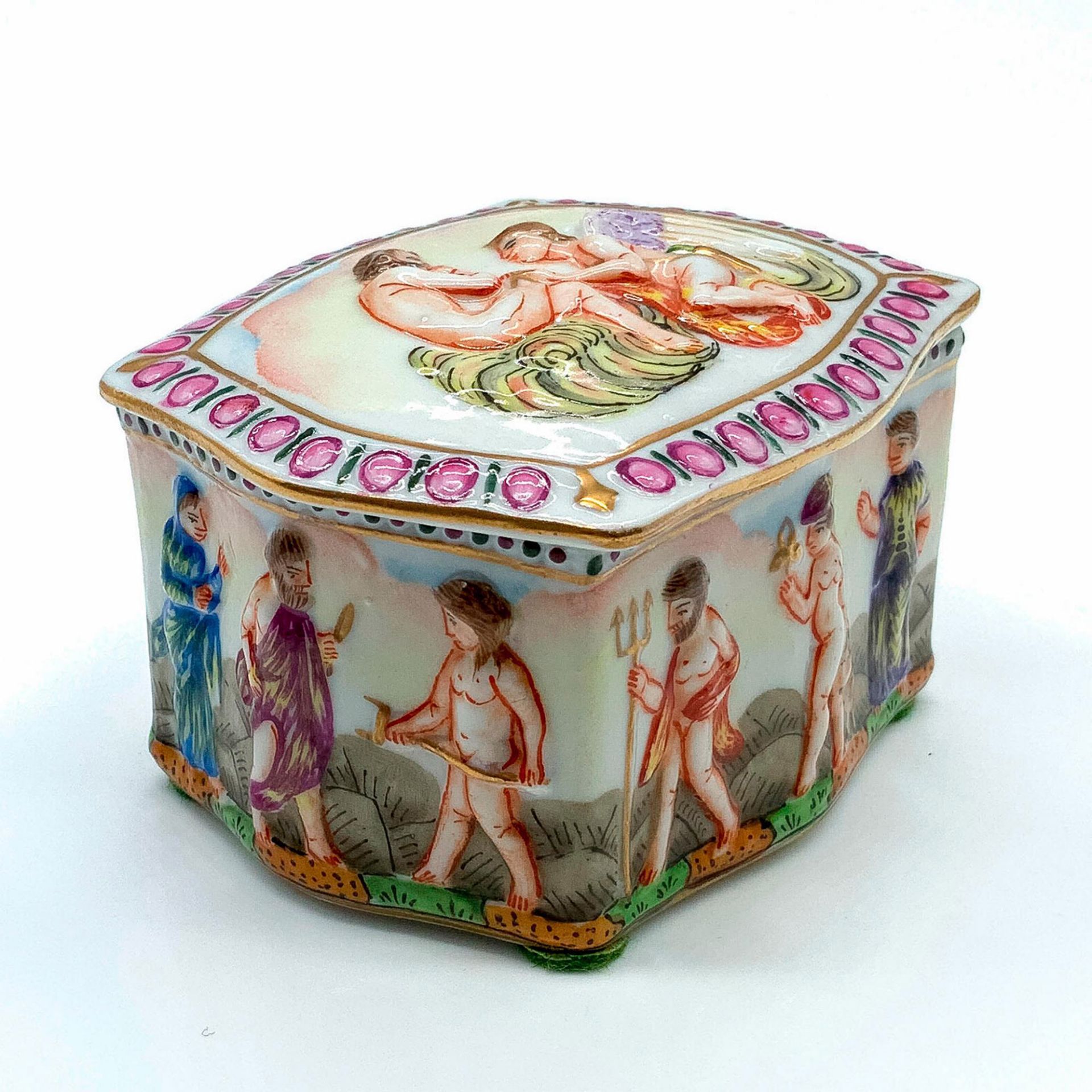 Capodimonte Porcelain Lidded Trinket Box - Image 6 of 8