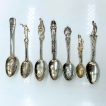 7pc Sterling Silver Souvenir Spoons
